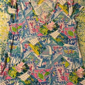 Lilly Pulitzer Wish You Were Here Graphic Etta Short Sleeve Tee. Size Medium